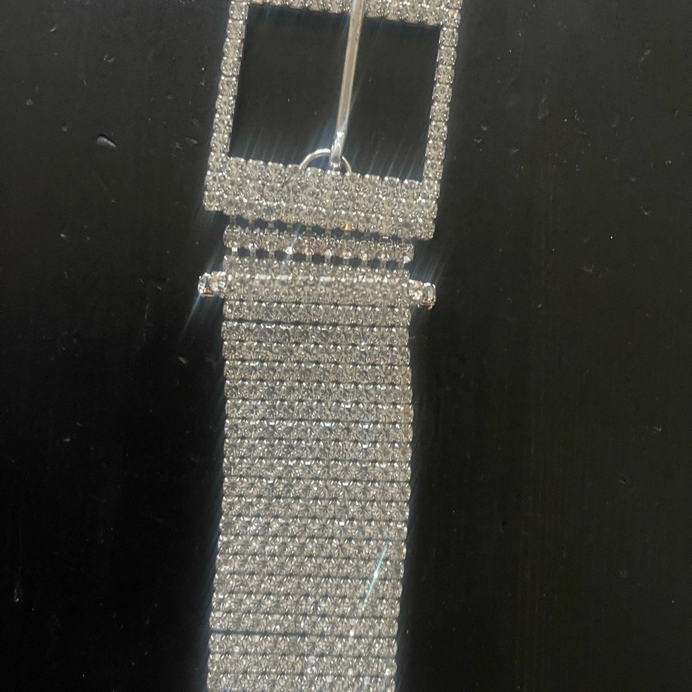 B-Low The Belt Rhinestone Square Buckle Belt